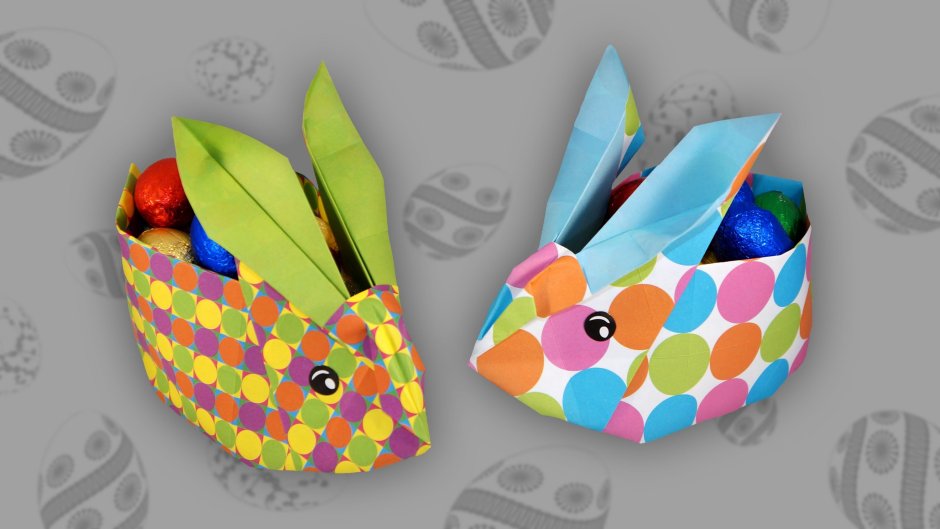 Оригами заяц коробочка