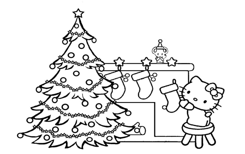 Раскраска антистресс Новогодняя елка