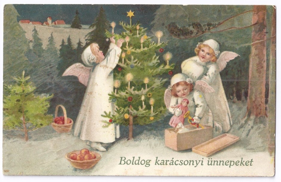 Антикварные Рождественские открытки