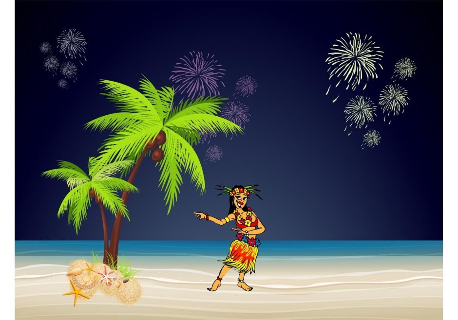 Гавайская вечеринка пальмы