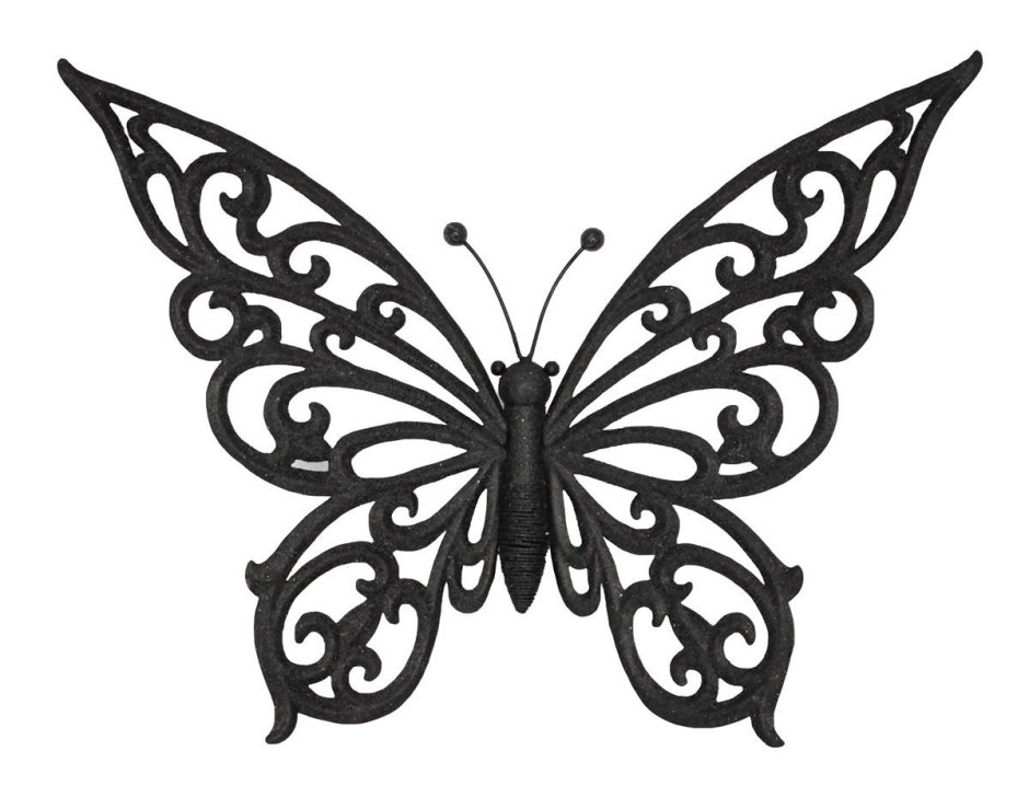 Трафарет бабочки по размеру черные
