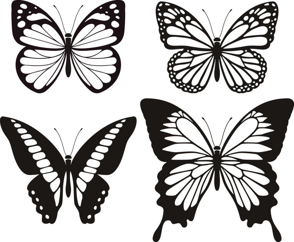 Бабочки для вырезания одинаковые