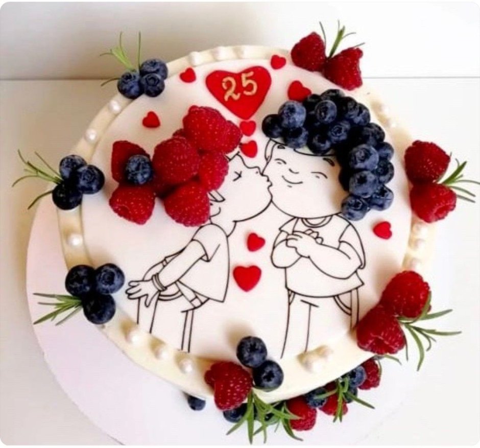 Украшение торта на 14 февраля