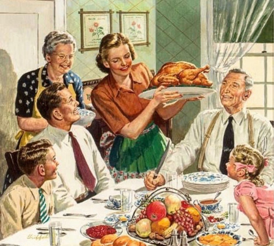 День Благодарения в США семья