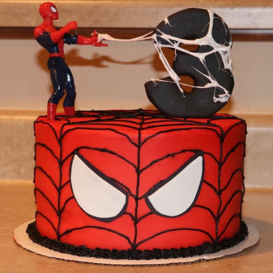 Торт с человеком пауком для мальчика 3 года без мастики