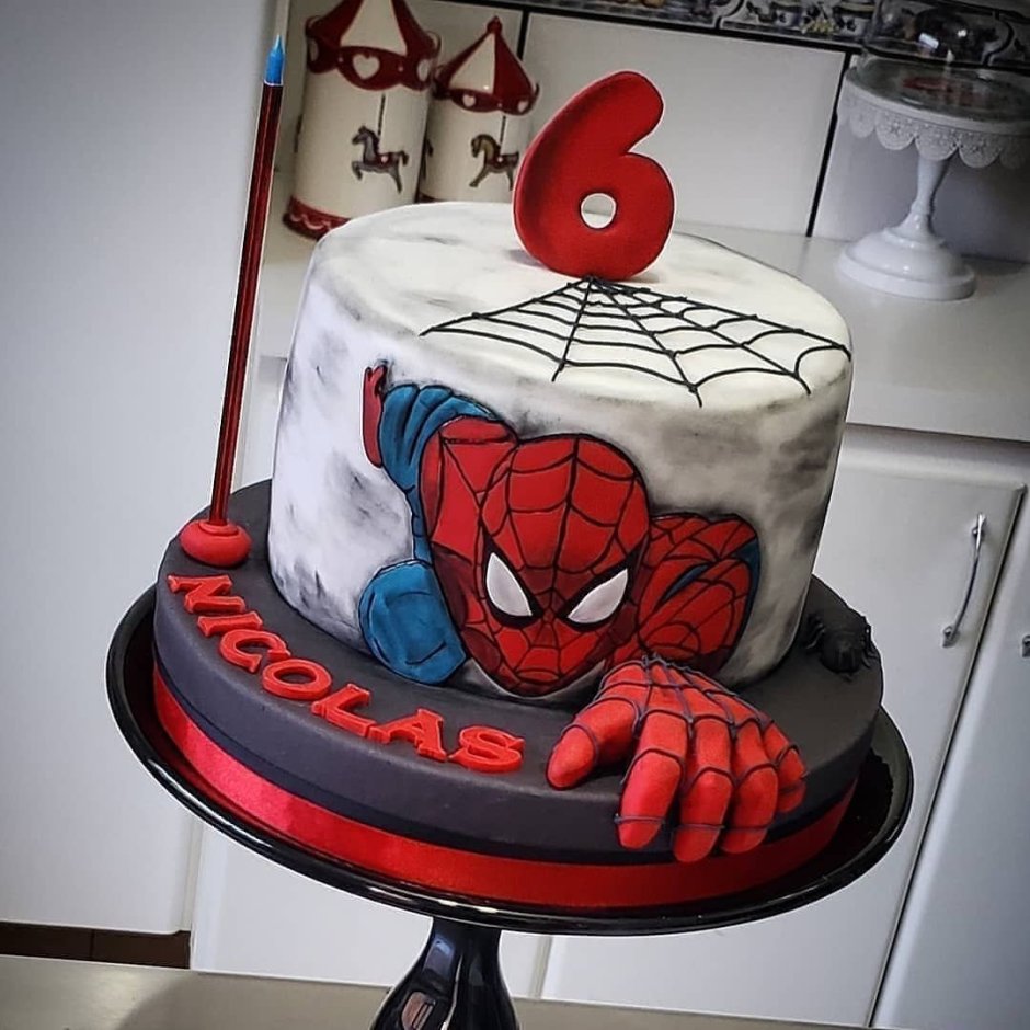 Человек паук фотопечать на торт
