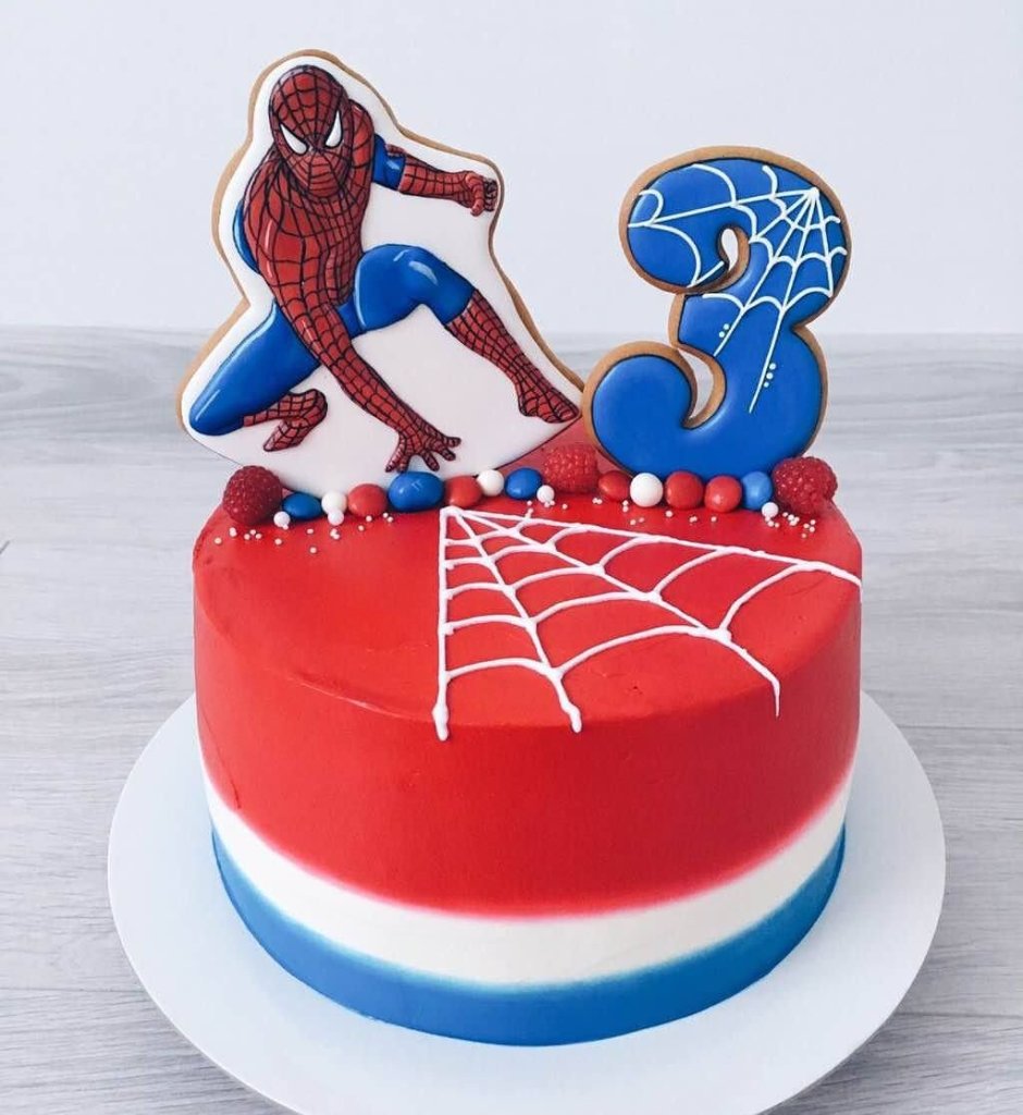 Детский торт человек паук