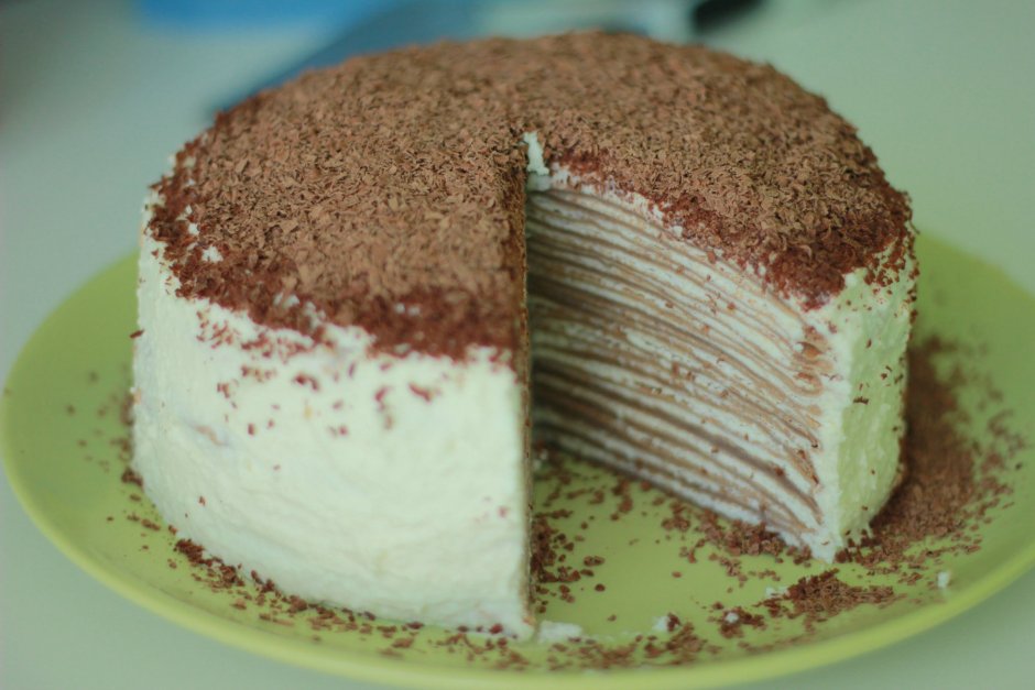 Блинчатый торт с творожным кремом