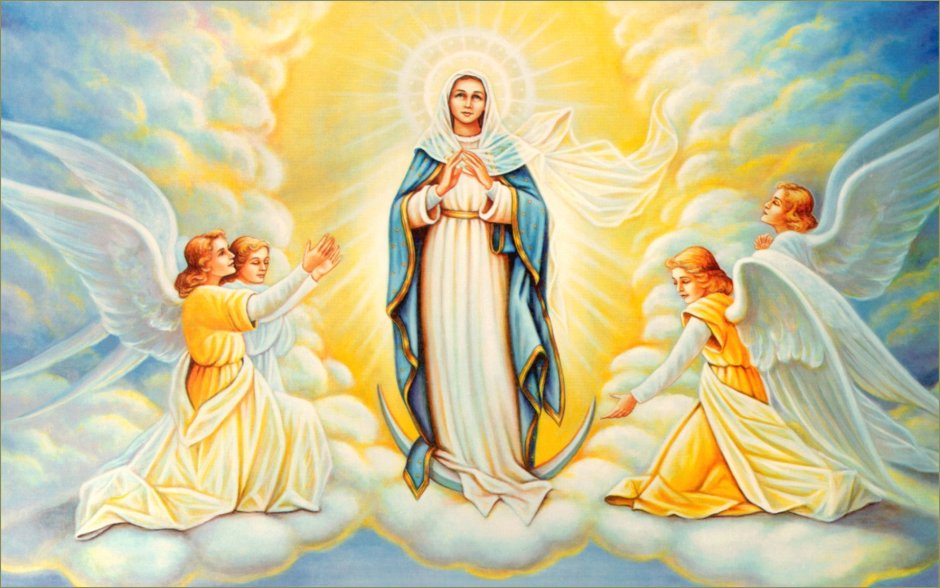 Католическая икона Вознесения Богородицы