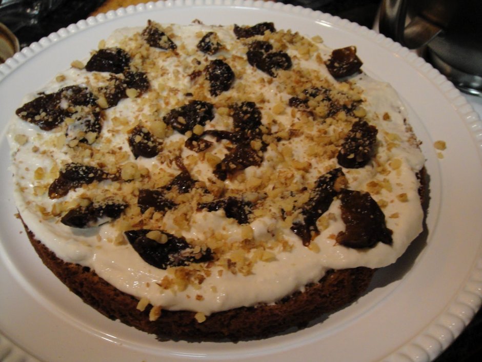 Торт с курагой черносливом и грецкими орехами