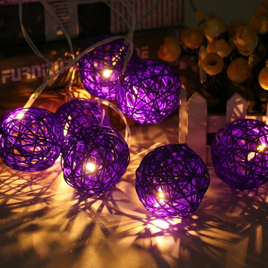 Ротанговые шарики 20 ламп