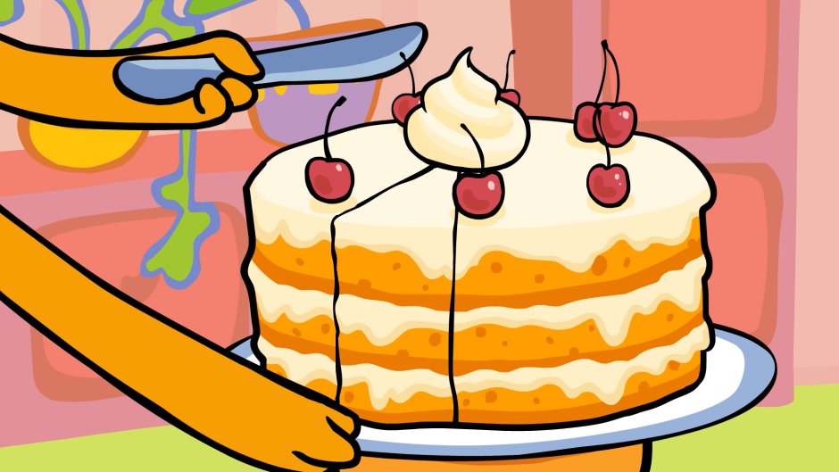 Торт с оранжевой коровой из мультика для девочки