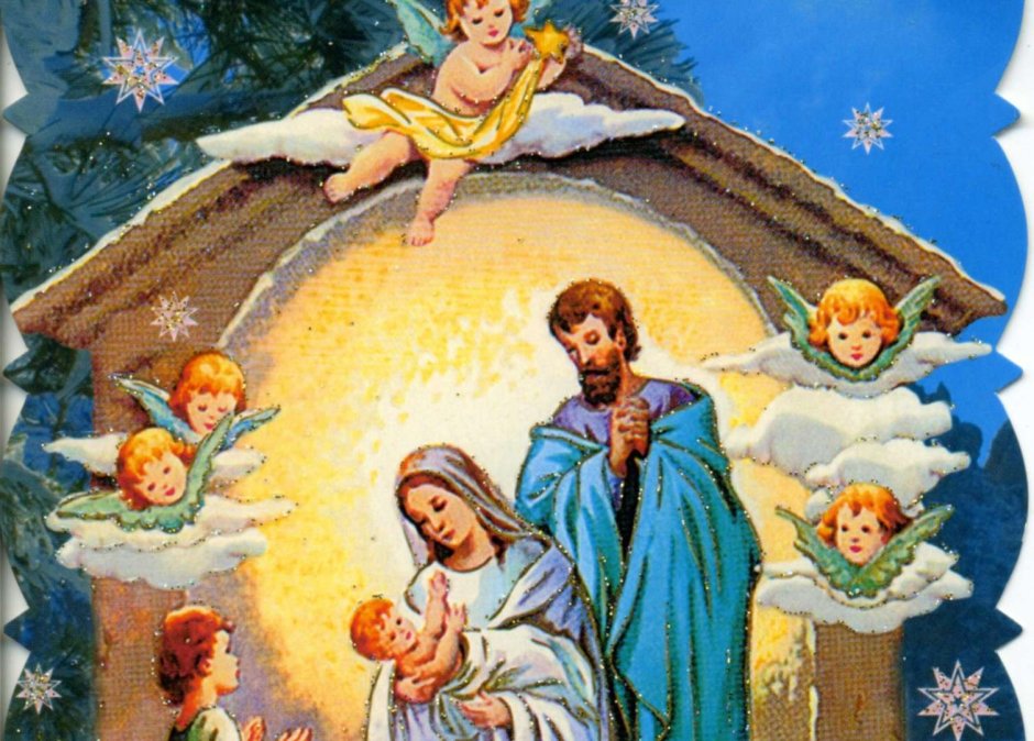Открытки Рождество Христово для детей