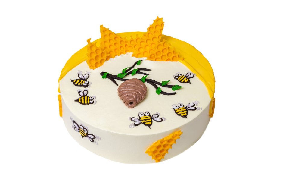 Торт в виде пчелиных сот