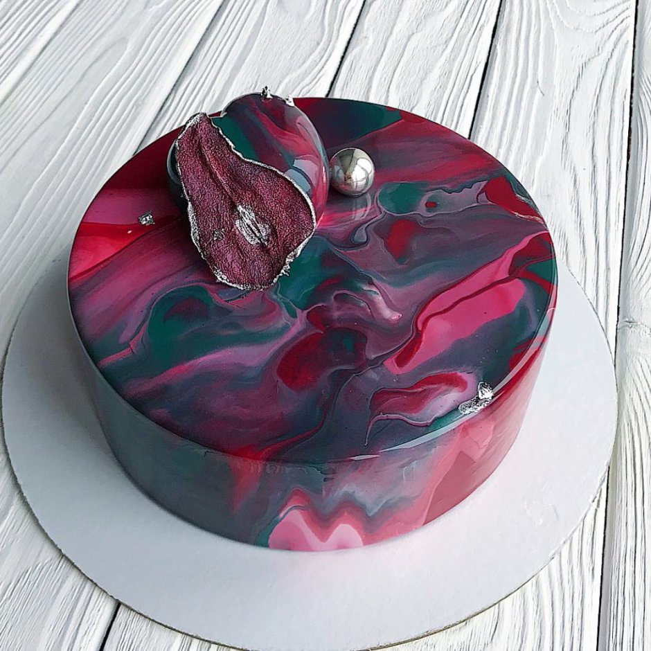 Торт с переливами с одним цветом