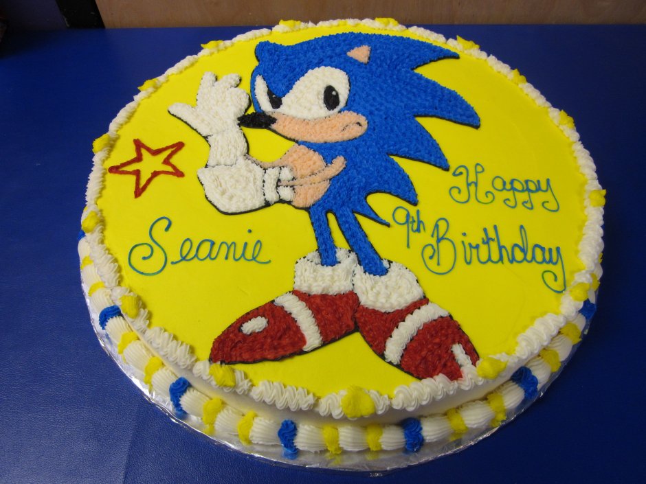 Торт с изображением Соника
