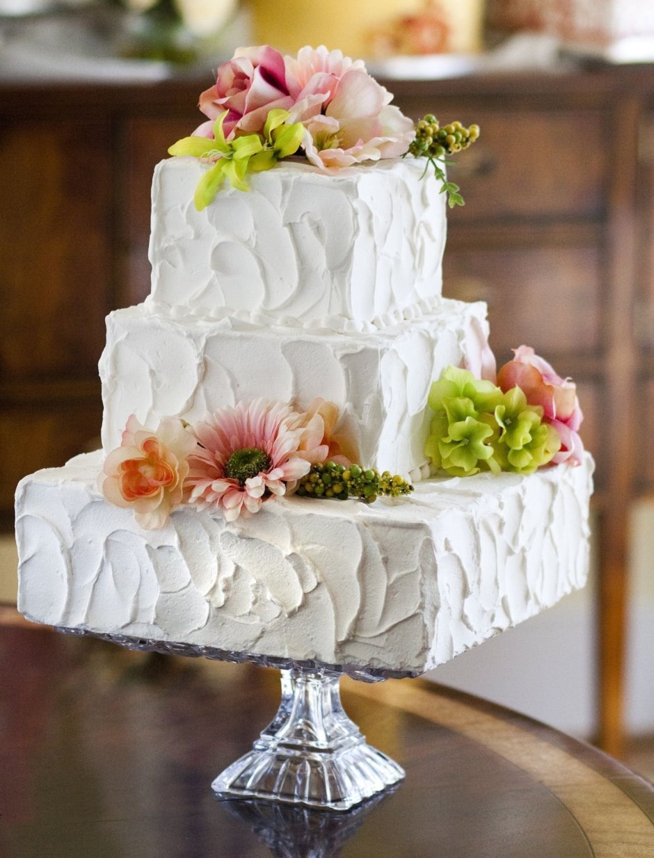 Квадратный торт на годовщину свадьбы