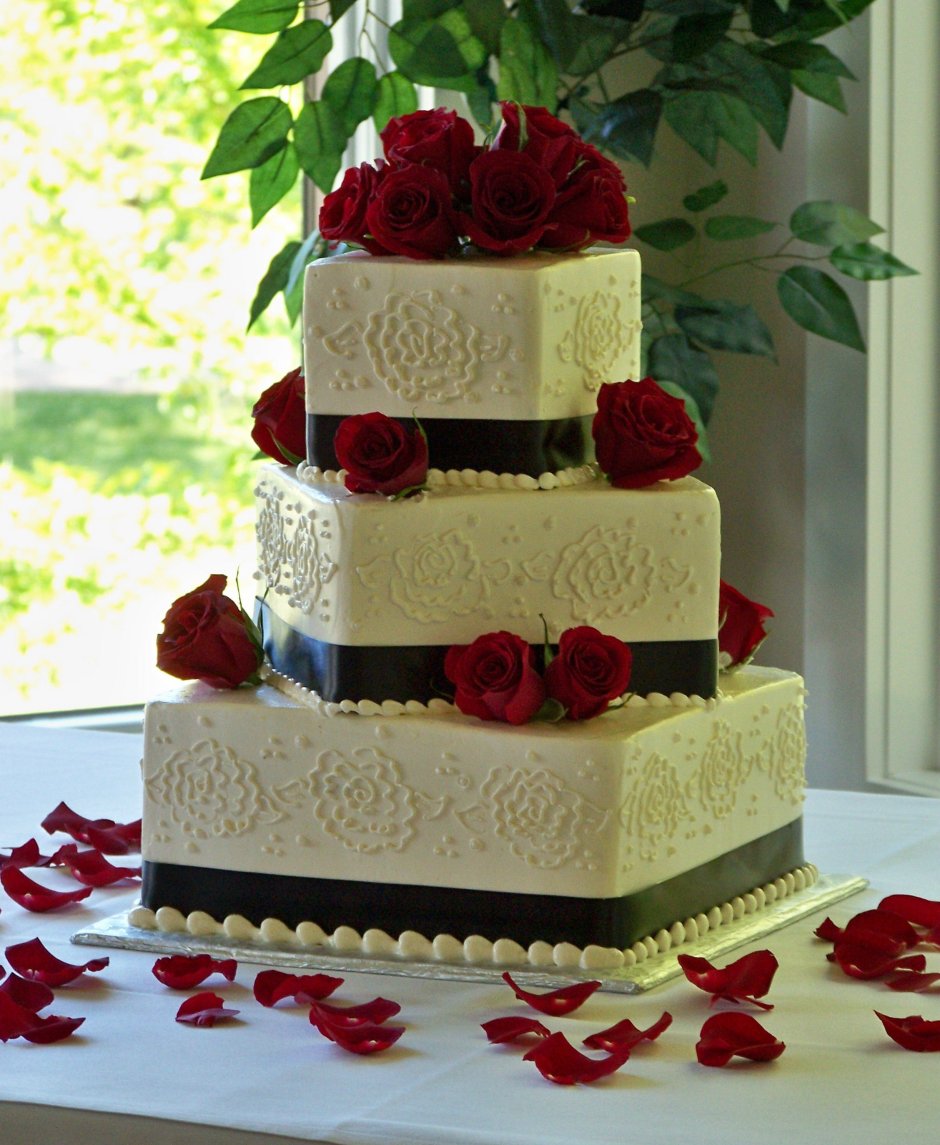 Свадебные торты прямоугольной формы