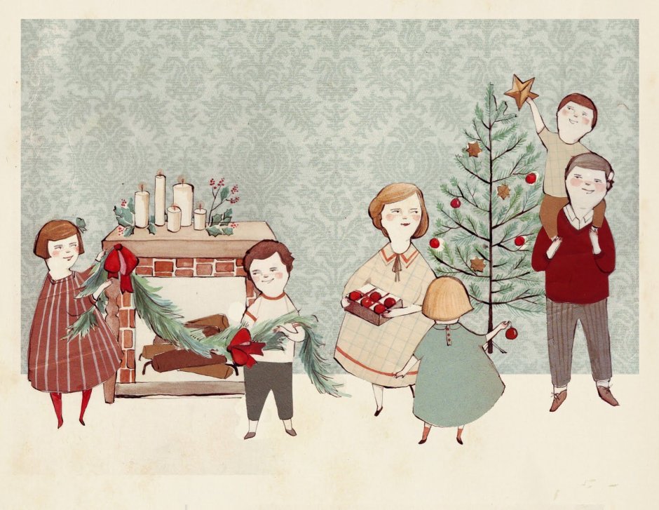 Рождество иллюстрации в бумажном стиле