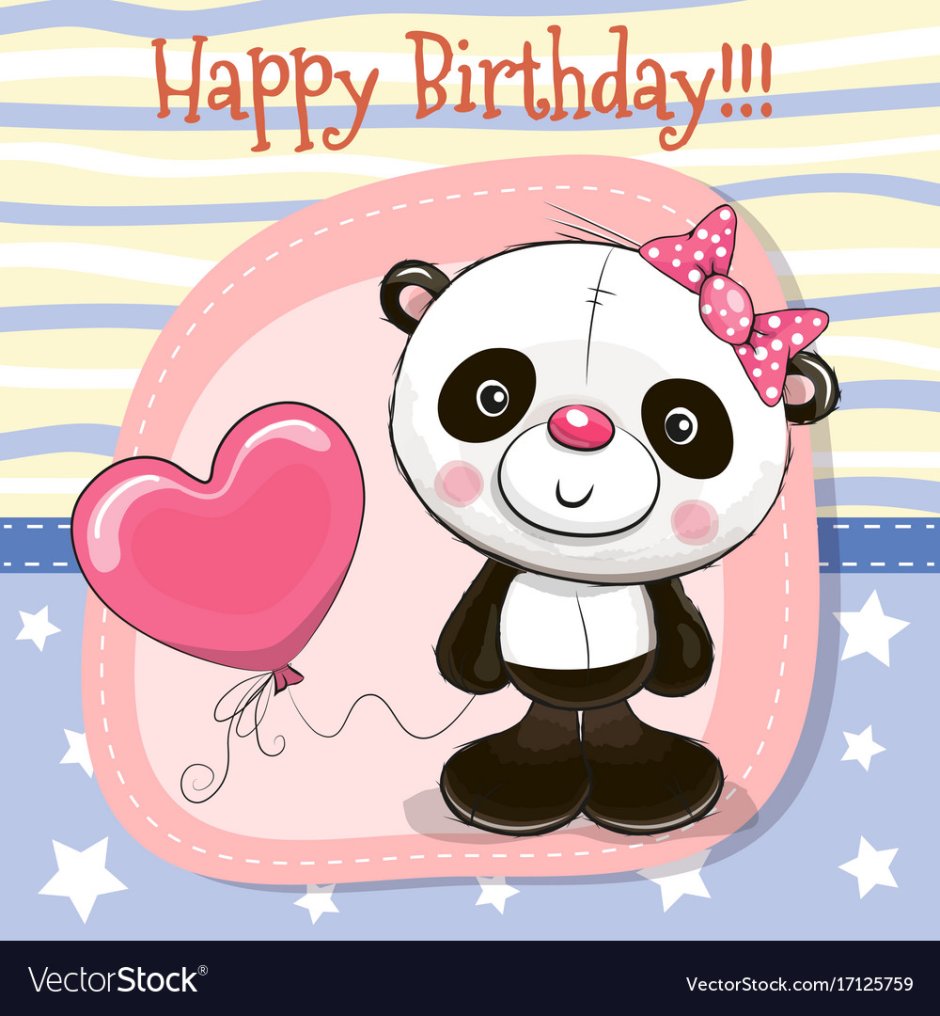 Panda день рождения вектор