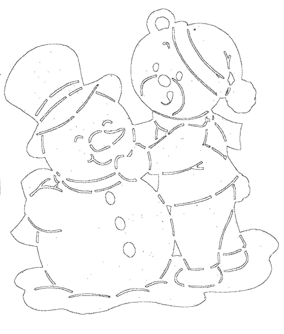 Новогодние вырезалки Снеговик