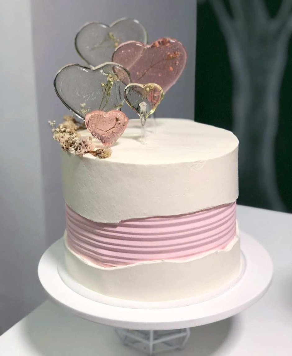 Свадебный торт одноярусный Минимализм