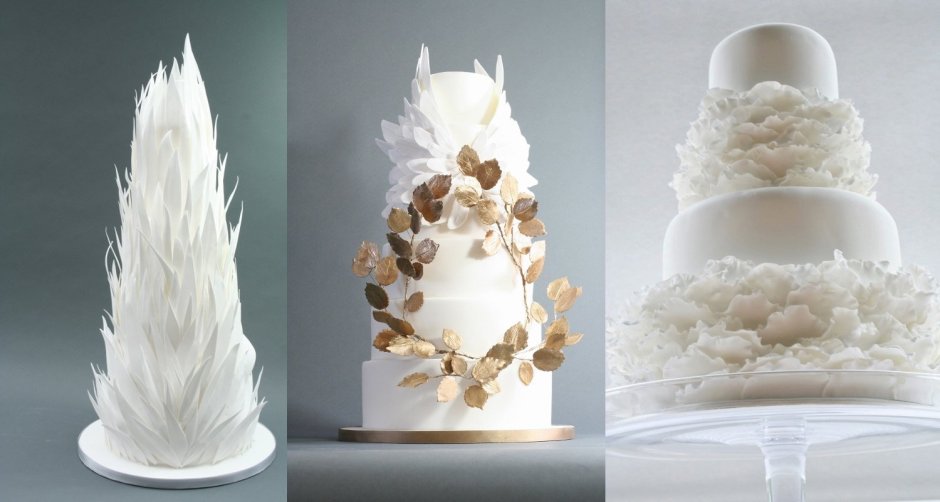 Свадебный торт в стиле рустик белый