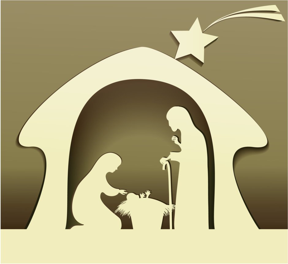 Рождественский вертеп Дева Мария и Иосиф шаблоны