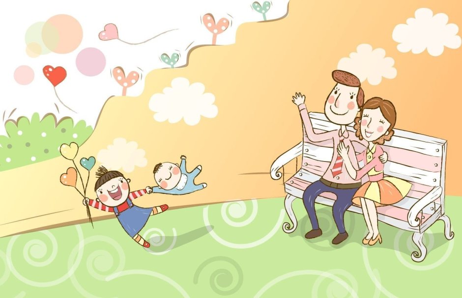 Счастливая семья иллюстрации