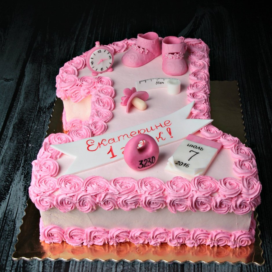 Торт на день рождения девочке 1 годик без мастики