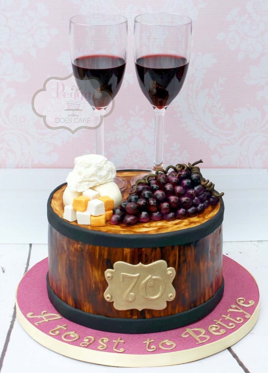 Торт бочка с вином