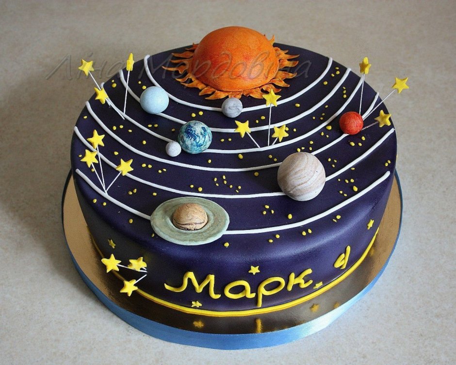 Торт с планетами для мальчика