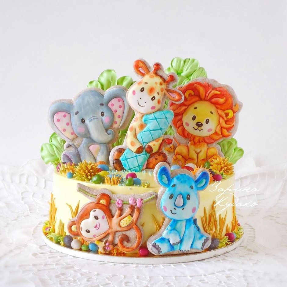 Детский тортик со зверятами