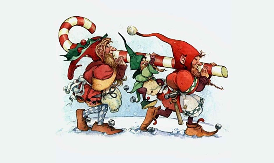 Рождественские открытки cute cartoon Gnome