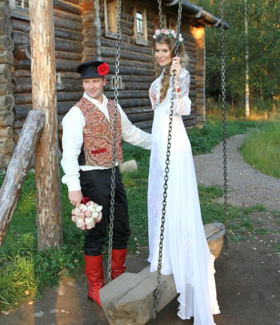 Свадебное платье в русско народном стиле