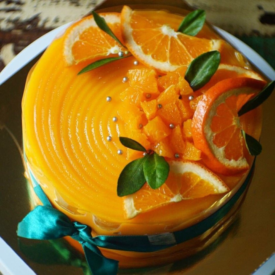 Украшение торта фруктами апельсинами