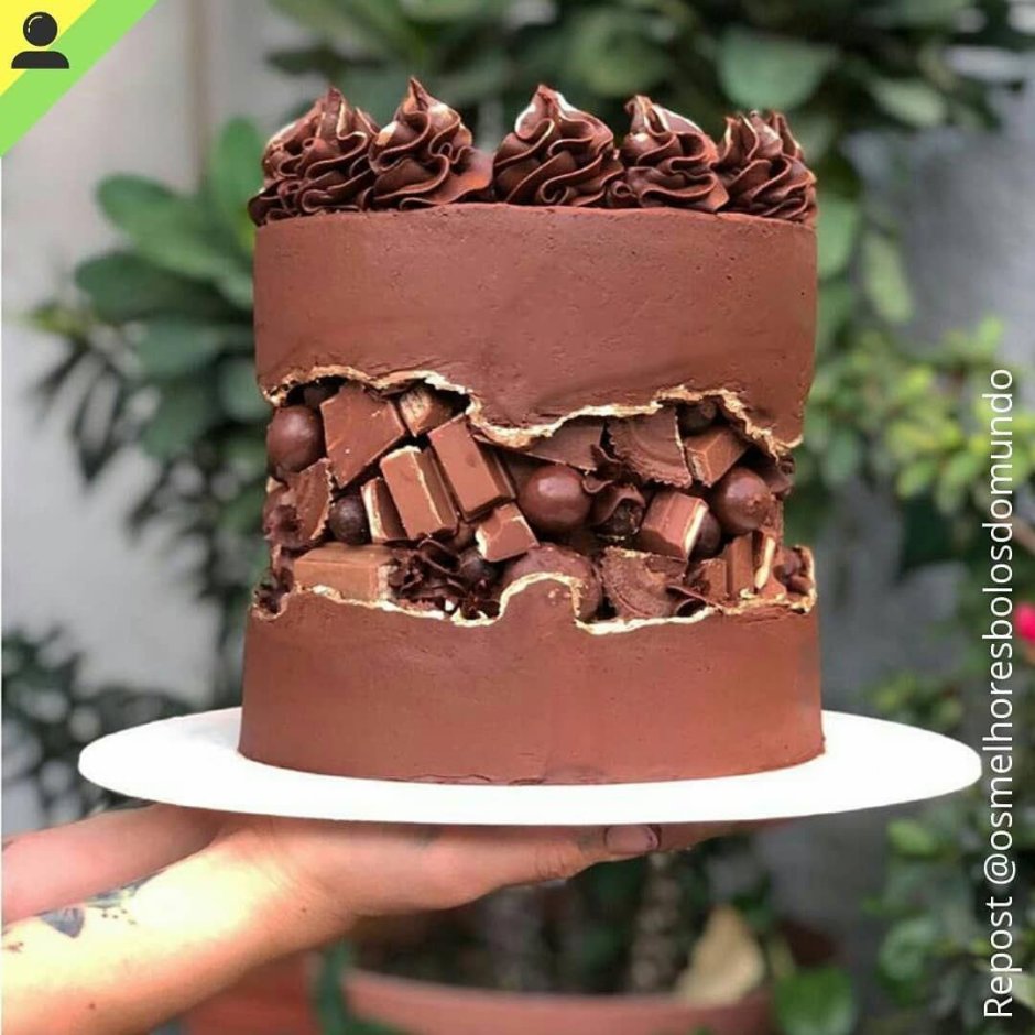 Стильный декор шоколадного торта