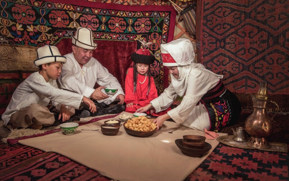 Кыргызская семья в Юрте