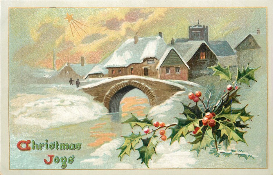 Старинные немецкие Рождественские открытки