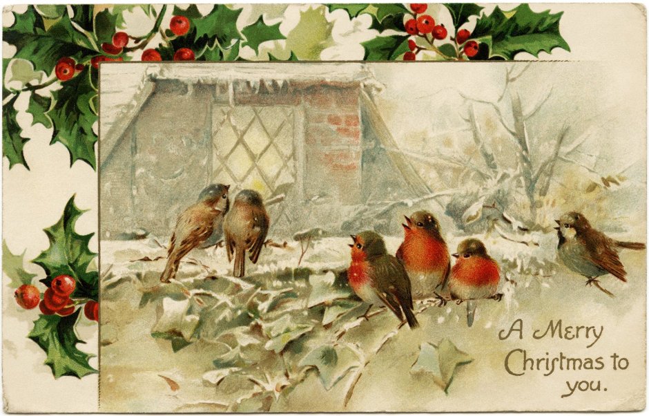 Винтажные открытки с Рождеством