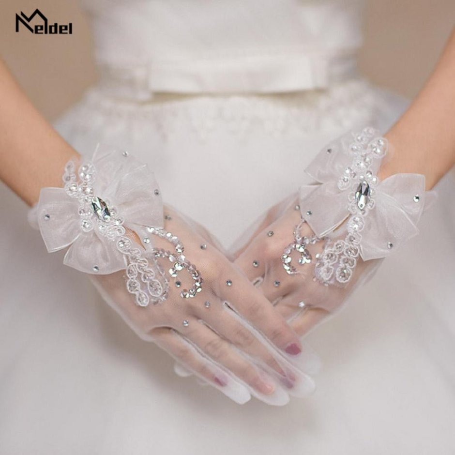 Прозрачные перчатки Свадебные