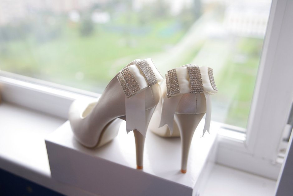 Свадебные туфли для невесты с бантиком
