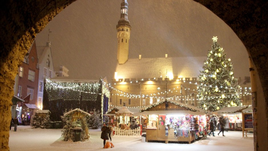 Эстония старый город Таллин Рождество