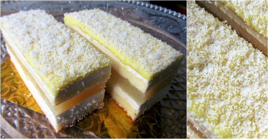 Муссовый торт манго-маракуйя разрез