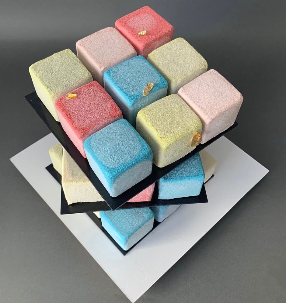 Муссовые пирожные кубик рубик