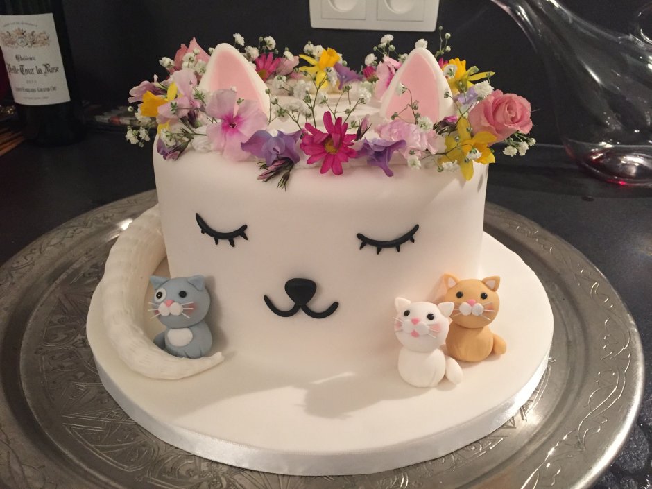 Торт с котом для девочки