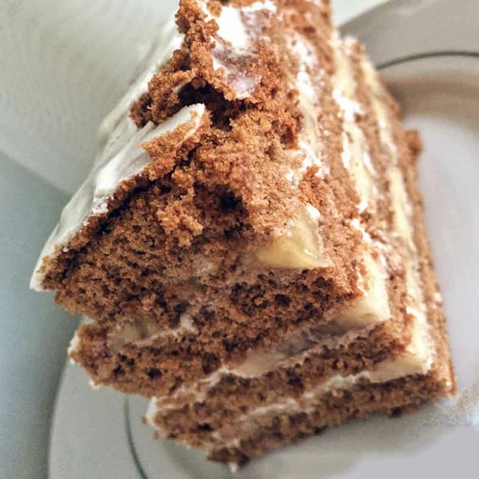 Нежный бисквитный торт со сметанным кремом