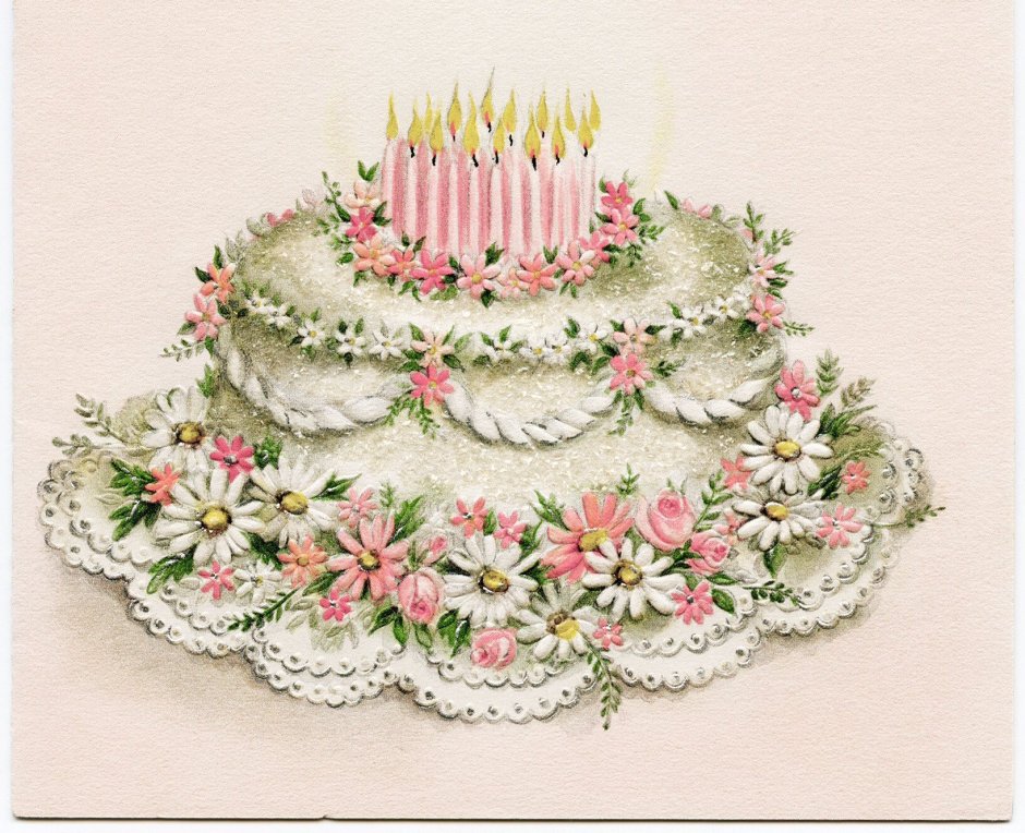 Поздравительные открытки с тортом