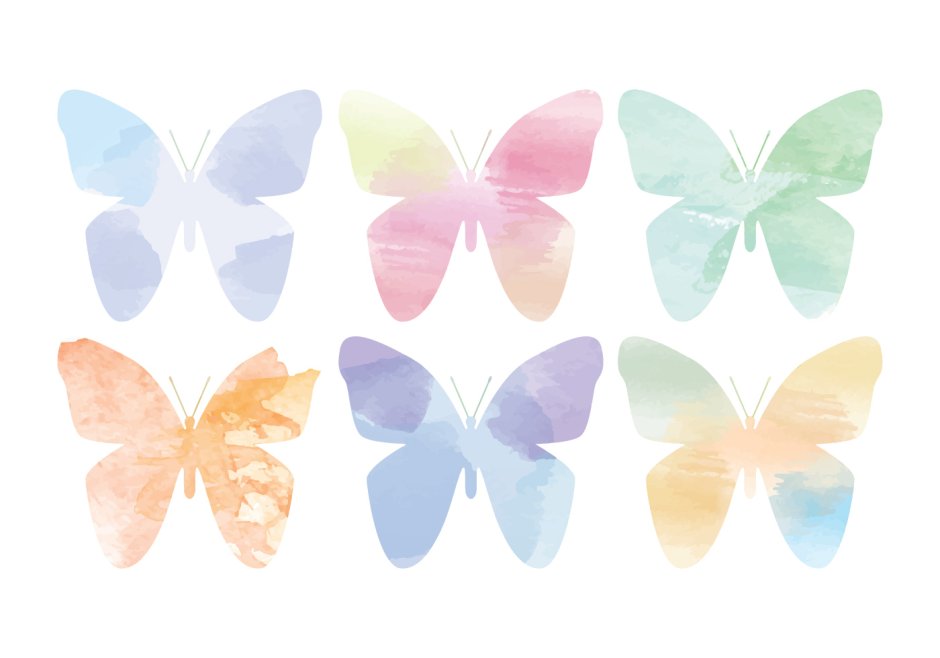 Акварельные розовые бабочки для печати