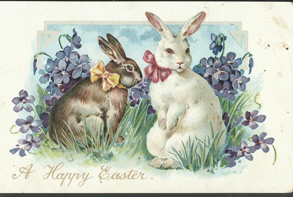Винтажные открытки с кроликами